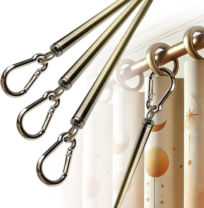 OooWow 36 inch (4 Pack) Light Bronze Iron Curtain Pull Wand - Drapery Pull Rod - Verstaile Curtain Wand - Metal Drapery Wand (36in AB 4pk) - Image 1